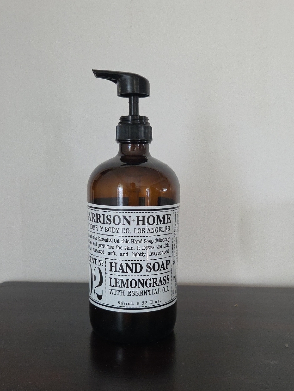 Garrison+Home Hand Soap Brown Glass Pump Bottle 32 fl. oz. Size EMPTY